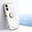 Ultra-thin Silicone Gel Soft Case Cover with Magnetic Finger Ring Stand XL1 for Realme 10 4G White