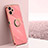 Ultra-thin Silicone Gel Soft Case Cover with Magnetic Finger Ring Stand XL1 for Realme 10 5G Hot Pink