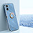 Ultra-thin Silicone Gel Soft Case Cover with Magnetic Finger Ring Stand XL1 for Realme 10S 5G Blue