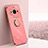 Ultra-thin Silicone Gel Soft Case Cover with Magnetic Finger Ring Stand XL1 for Realme 11 Pro 5G Hot Pink