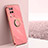 Ultra-thin Silicone Gel Soft Case Cover with Magnetic Finger Ring Stand XL1 for Realme 8 5G Hot Pink