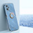 Ultra-thin Silicone Gel Soft Case Cover with Magnetic Finger Ring Stand XL1 for Realme 9 Pro 5G Blue