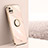 Ultra-thin Silicone Gel Soft Case Cover with Magnetic Finger Ring Stand XL1 for Realme C20 Rose Gold