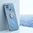 Ultra-thin Silicone Gel Soft Case Cover with Magnetic Finger Ring Stand XL1 for Realme C25Y Blue