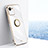 Ultra-thin Silicone Gel Soft Case Cover with Magnetic Finger Ring Stand XL1 for Realme C30 White