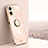 Ultra-thin Silicone Gel Soft Case Cover with Magnetic Finger Ring Stand XL1 for Realme C33 Rose Gold