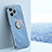 Ultra-thin Silicone Gel Soft Case Cover with Magnetic Finger Ring Stand XL1 for Realme C67 Blue