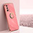 Ultra-thin Silicone Gel Soft Case Cover with Magnetic Finger Ring Stand XL1 for Realme GT 5G Hot Pink