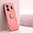 Ultra-thin Silicone Gel Soft Case Cover with Magnetic Finger Ring Stand XL1 for Realme GT Neo5 240W 5G Hot Pink