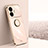 Ultra-thin Silicone Gel Soft Case Cover with Magnetic Finger Ring Stand XL1 for Realme GT Neo5 SE 5G Rose Gold