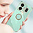 Ultra-thin Silicone Gel Soft Case Cover with Magnetic Finger Ring Stand XL1 for Realme GT3 5G