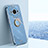 Ultra-thin Silicone Gel Soft Case Cover with Magnetic Finger Ring Stand XL1 for Realme Narzo 60 5G Blue