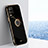 Ultra-thin Silicone Gel Soft Case Cover with Magnetic Finger Ring Stand XL1 for Realme Q3 5G Black