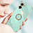 Ultra-thin Silicone Gel Soft Case Cover with Magnetic Finger Ring Stand XL1 for Realme V20 5G