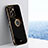Ultra-thin Silicone Gel Soft Case Cover with Magnetic Finger Ring Stand XL1 for Realme V23 5G Black