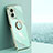 Ultra-thin Silicone Gel Soft Case Cover with Magnetic Finger Ring Stand XL1 for Realme V23 5G Green