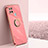 Ultra-thin Silicone Gel Soft Case Cover with Magnetic Finger Ring Stand XL1 for Realme V3 5G Hot Pink