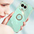 Ultra-thin Silicone Gel Soft Case Cover with Magnetic Finger Ring Stand XL1 for Realme V50 5G