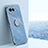 Ultra-thin Silicone Gel Soft Case Cover with Magnetic Finger Ring Stand XL1 for Realme V50 5G Blue