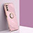 Ultra-thin Silicone Gel Soft Case Cover with Magnetic Finger Ring Stand XL1 for Samsung Galaxy A02s Pink