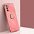 Ultra-thin Silicone Gel Soft Case Cover with Magnetic Finger Ring Stand XL1 for Samsung Galaxy A04s Hot Pink