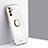 Ultra-thin Silicone Gel Soft Case Cover with Magnetic Finger Ring Stand XL1 for Samsung Galaxy A04s White