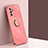 Ultra-thin Silicone Gel Soft Case Cover with Magnetic Finger Ring Stand XL1 for Samsung Galaxy A05s Hot Pink