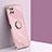 Ultra-thin Silicone Gel Soft Case Cover with Magnetic Finger Ring Stand XL1 for Samsung Galaxy A12 5G Pink