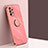Ultra-thin Silicone Gel Soft Case Cover with Magnetic Finger Ring Stand XL1 for Samsung Galaxy A23 4G Hot Pink