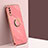 Ultra-thin Silicone Gel Soft Case Cover with Magnetic Finger Ring Stand XL1 for Samsung Galaxy A30S Hot Pink