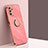 Ultra-thin Silicone Gel Soft Case Cover with Magnetic Finger Ring Stand XL1 for Samsung Galaxy A32 4G Hot Pink
