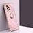 Ultra-thin Silicone Gel Soft Case Cover with Magnetic Finger Ring Stand XL1 for Samsung Galaxy A52s 5G Pink