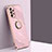 Ultra-thin Silicone Gel Soft Case Cover with Magnetic Finger Ring Stand XL1 for Samsung Galaxy A53 5G Pink