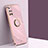 Ultra-thin Silicone Gel Soft Case Cover with Magnetic Finger Ring Stand XL1 for Samsung Galaxy A71 4G A715 Pink