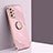 Ultra-thin Silicone Gel Soft Case Cover with Magnetic Finger Ring Stand XL1 for Samsung Galaxy A73 5G Pink