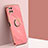 Ultra-thin Silicone Gel Soft Case Cover with Magnetic Finger Ring Stand XL1 for Samsung Galaxy F12 Hot Pink