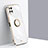 Ultra-thin Silicone Gel Soft Case Cover with Magnetic Finger Ring Stand XL1 for Samsung Galaxy F12 White