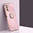 Ultra-thin Silicone Gel Soft Case Cover with Magnetic Finger Ring Stand XL1 for Samsung Galaxy F23 5G Pink