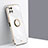Ultra-thin Silicone Gel Soft Case Cover with Magnetic Finger Ring Stand XL1 for Samsung Galaxy F42 5G White