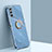 Ultra-thin Silicone Gel Soft Case Cover with Magnetic Finger Ring Stand XL1 for Samsung Galaxy M02s Blue