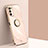 Ultra-thin Silicone Gel Soft Case Cover with Magnetic Finger Ring Stand XL1 for Samsung Galaxy M02s Gold