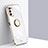 Ultra-thin Silicone Gel Soft Case Cover with Magnetic Finger Ring Stand XL1 for Samsung Galaxy M02s White