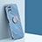 Ultra-thin Silicone Gel Soft Case Cover with Magnetic Finger Ring Stand XL1 for Samsung Galaxy M12 Blue