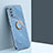 Ultra-thin Silicone Gel Soft Case Cover with Magnetic Finger Ring Stand XL1 for Samsung Galaxy M23 5G Blue