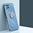 Ultra-thin Silicone Gel Soft Case Cover with Magnetic Finger Ring Stand XL1 for Samsung Galaxy M32 4G Blue