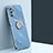 Ultra-thin Silicone Gel Soft Case Cover with Magnetic Finger Ring Stand XL1 for Samsung Galaxy M32 5G Blue