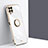 Ultra-thin Silicone Gel Soft Case Cover with Magnetic Finger Ring Stand XL1 for Samsung Galaxy M33 5G White