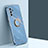 Ultra-thin Silicone Gel Soft Case Cover with Magnetic Finger Ring Stand XL1 for Samsung Galaxy M34 5G Blue