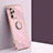 Ultra-thin Silicone Gel Soft Case Cover with Magnetic Finger Ring Stand XL1 for Samsung Galaxy Note 20 Ultra 5G Pink