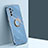 Ultra-thin Silicone Gel Soft Case Cover with Magnetic Finger Ring Stand XL1 for Samsung Galaxy Quantum2 5G Blue